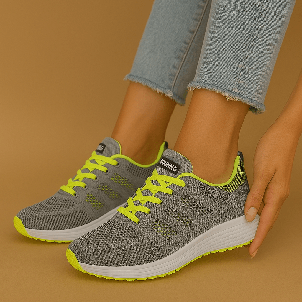 Damen Sneaker Atmungsaktiv Textil 4 cm Sohle