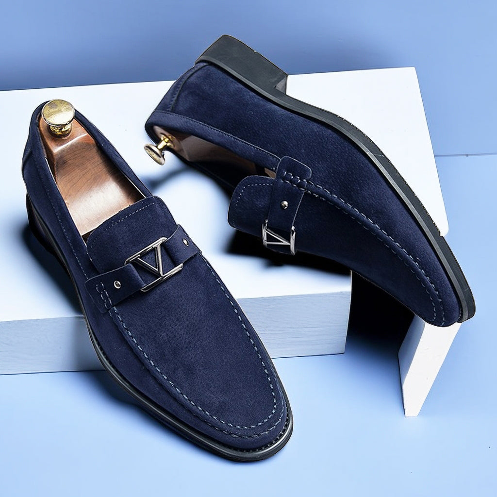 Herren Wildleder Loafer mit Metallschnalle