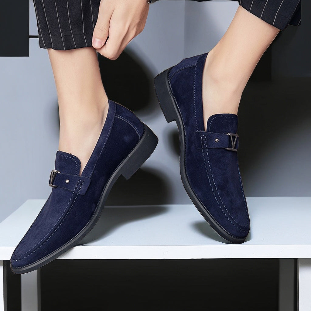 Herren Wildleder Loafer mit Metallschnalle