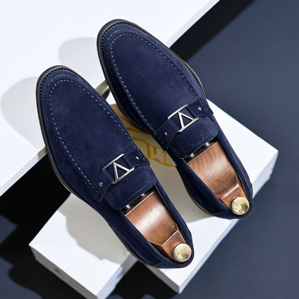 Herren Wildleder Loafer mit Metallschnalle