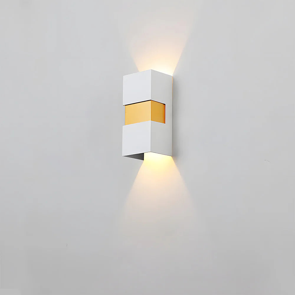 Moderne rechteckige Doppelkopf -LED -Wandlampe im Freien