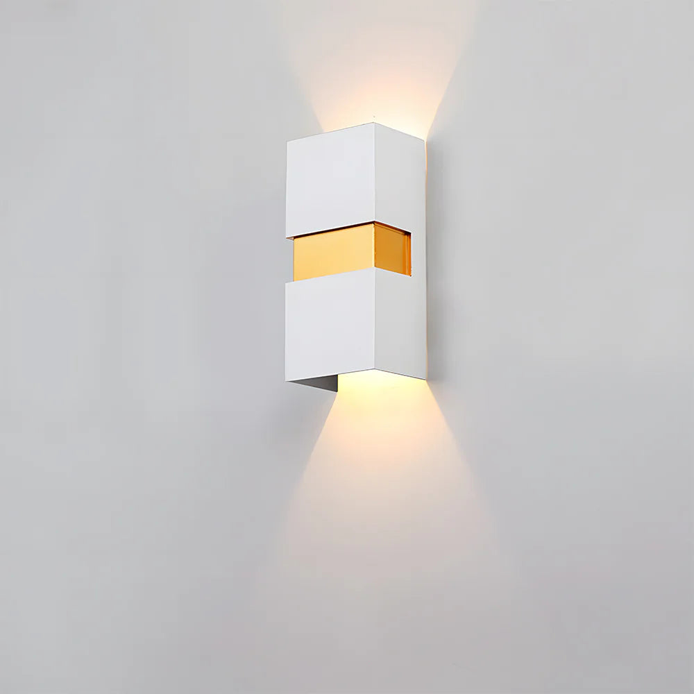 Moderne rechteckige Doppelkopf -LED -Wandlampe im Freien