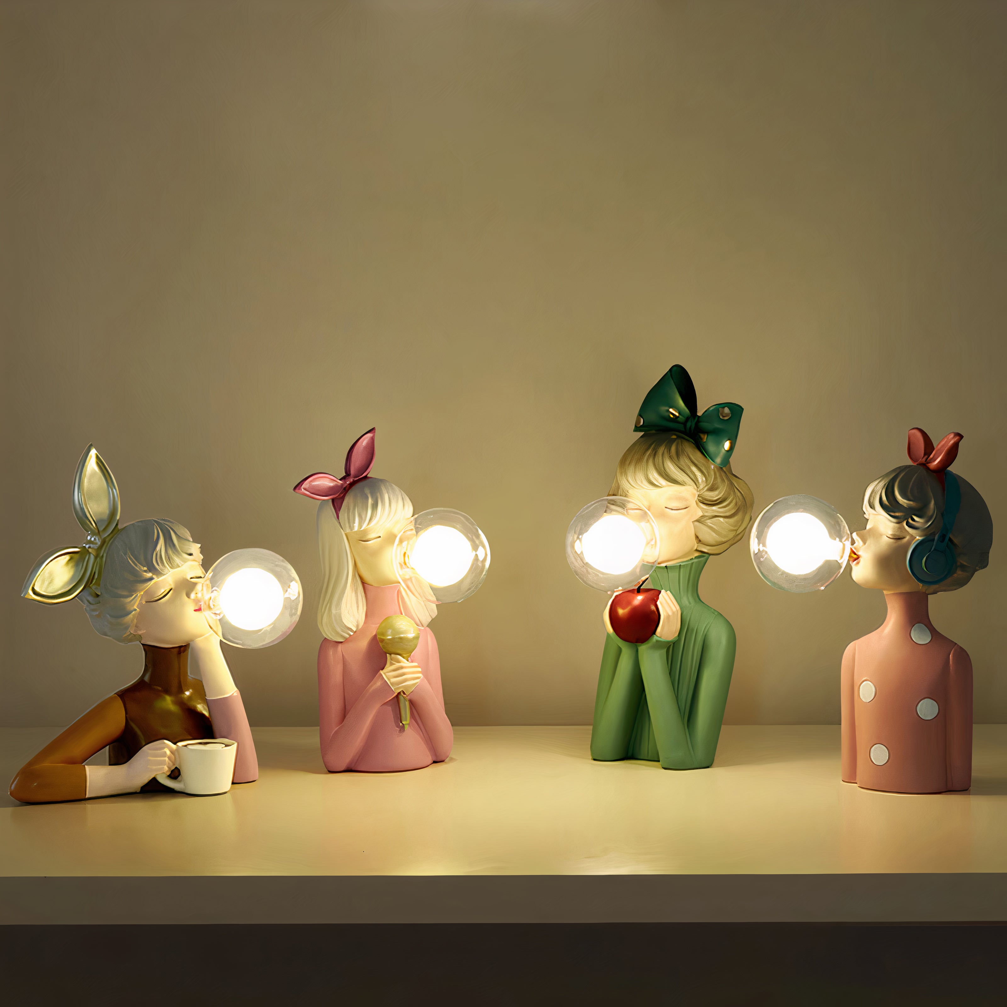 SorellaLuce Tischlampe Skulptural Modern Beige für Wohnzimmer