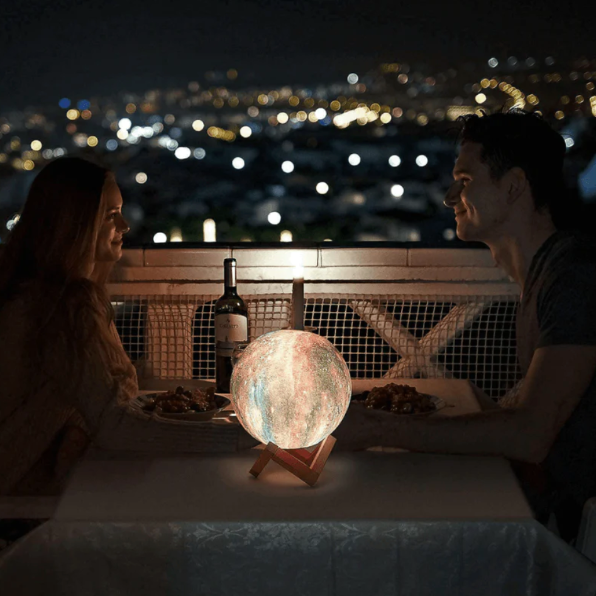 GALAXY MOONLAMP – 3D-Mondlampe mit 16 Farben & Holzständer