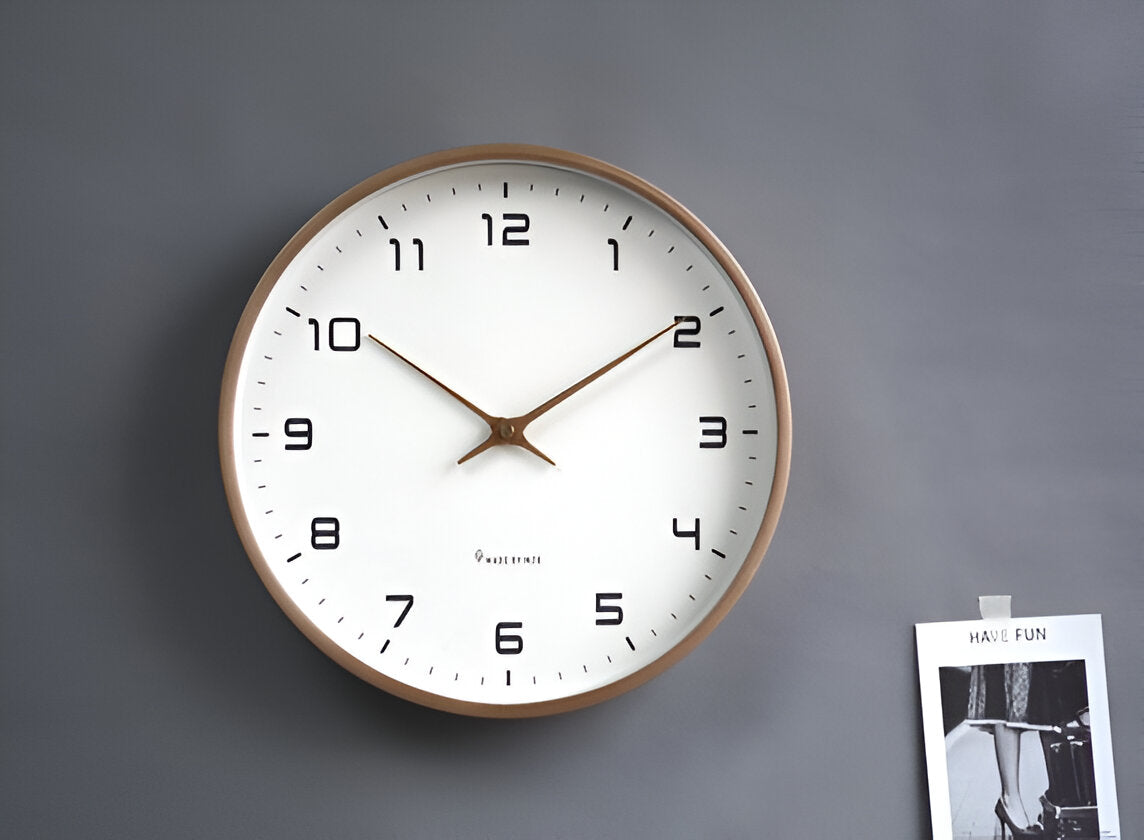 Minimalistische Holz Wanduhr Rund