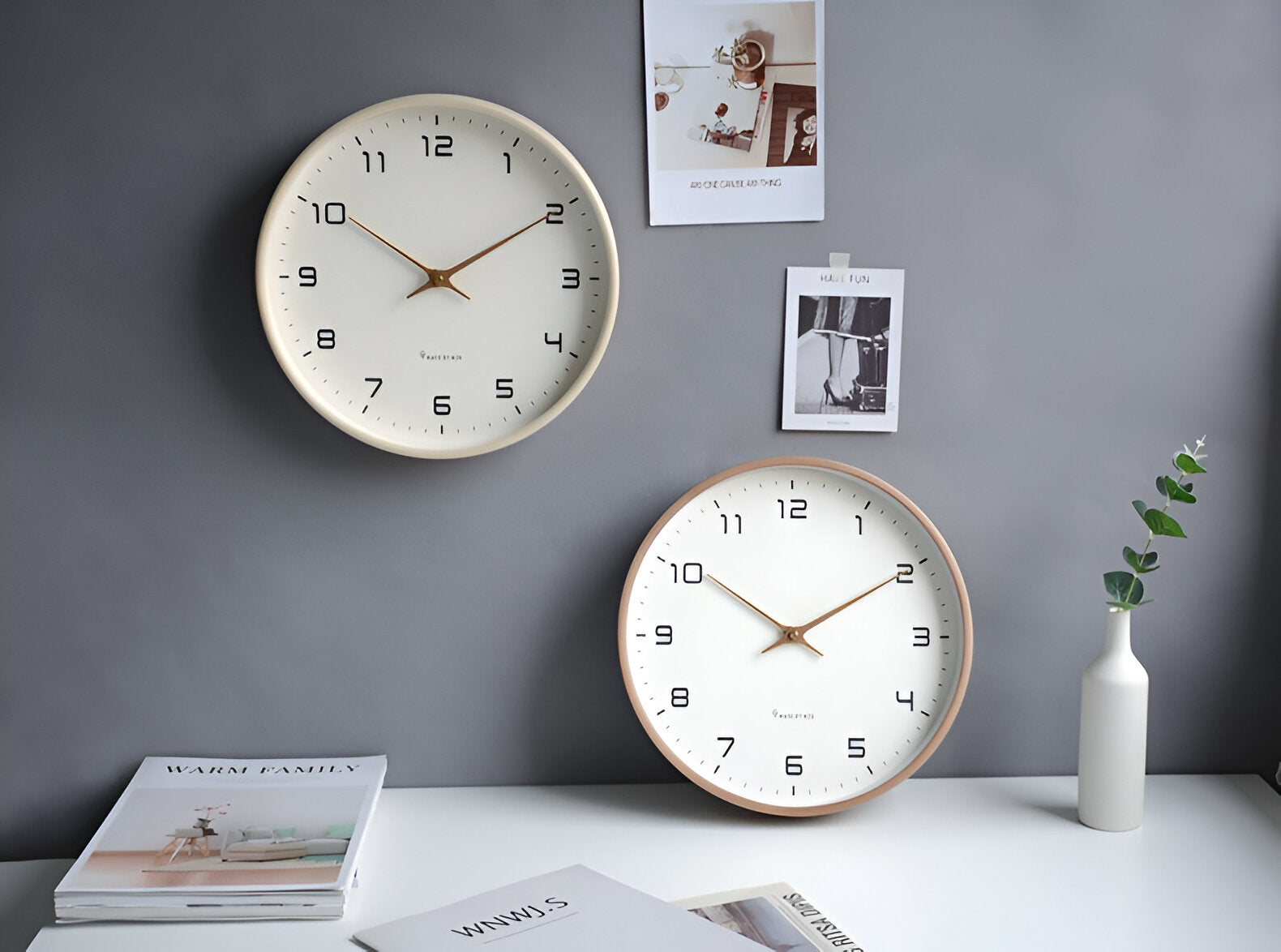 Minimalistische Holz Wanduhr Rund