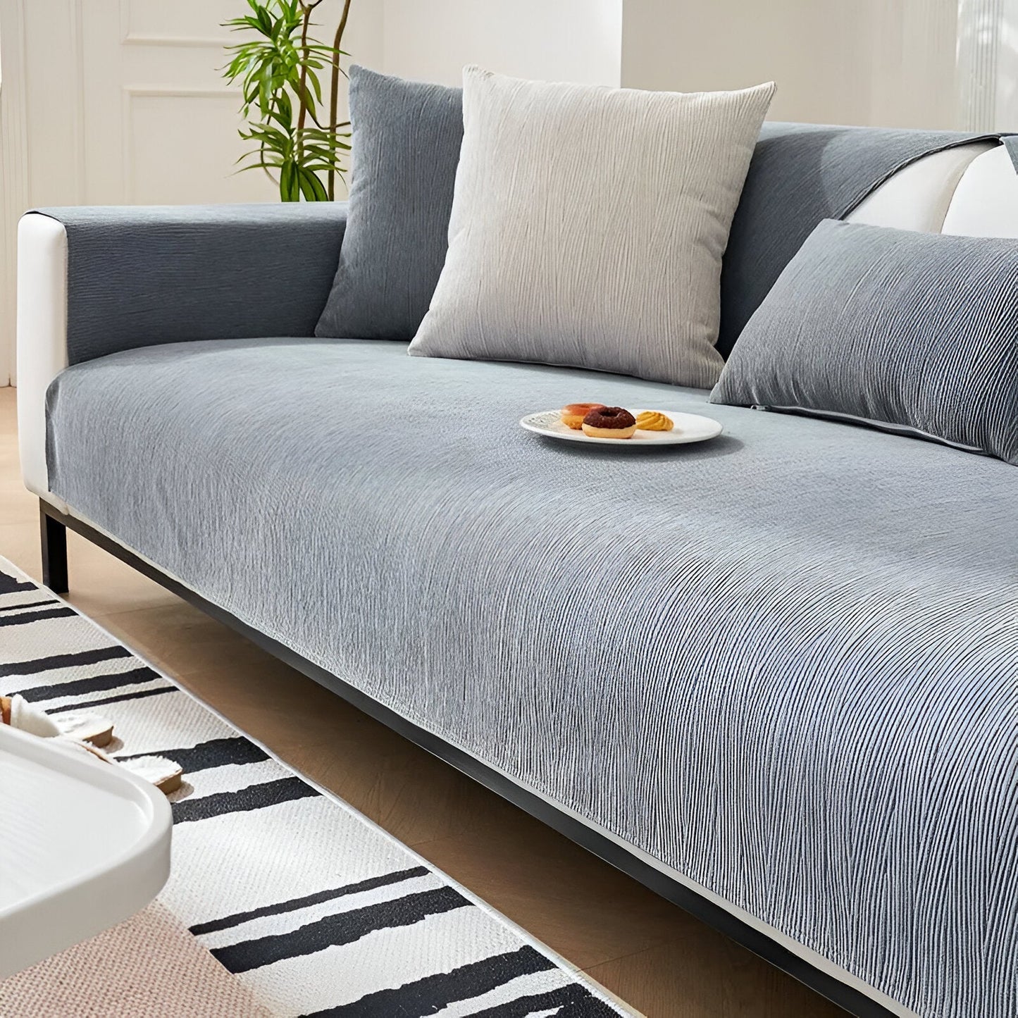 UniQuilted | Hochdichter Chenille Sofabezug Mit Silikonrückseite