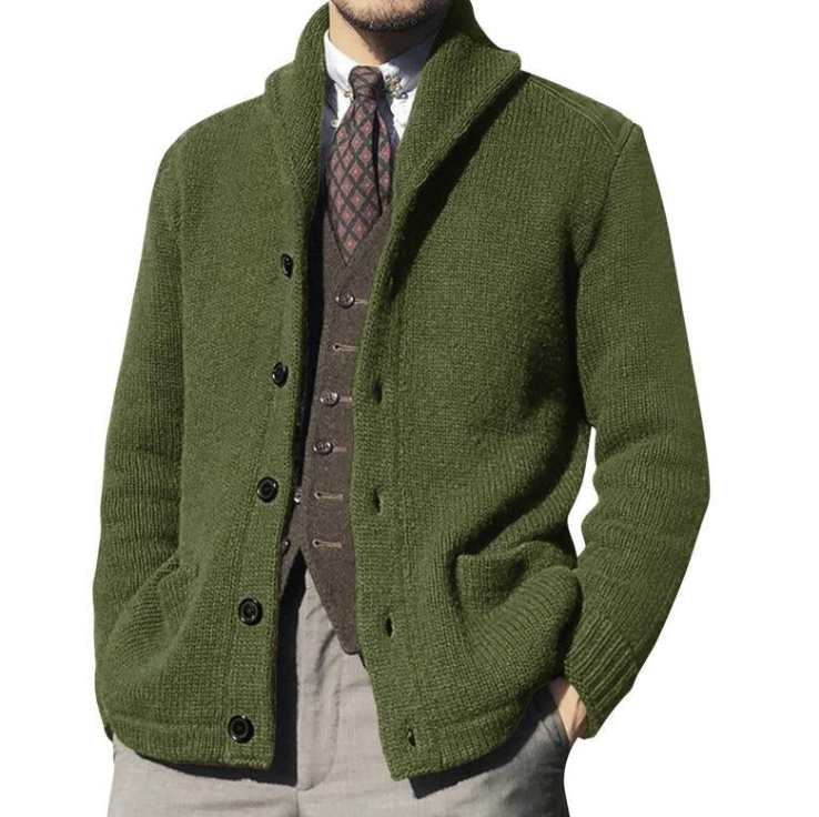 Klassisch gestrickter Herren-Cardigan mit Knöpfen