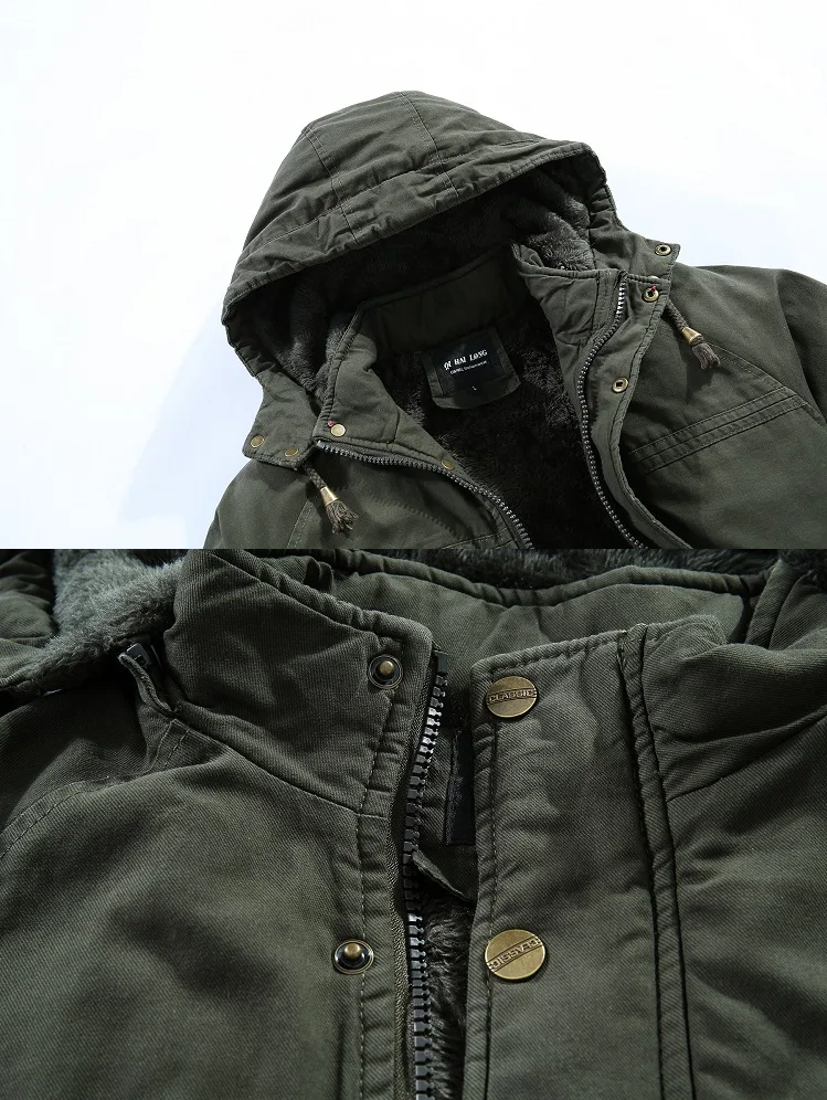 Herren Winterjacke Urban Militär mit Kapuze