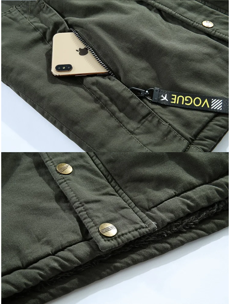 Herren Winterjacke Urban Militär mit Kapuze