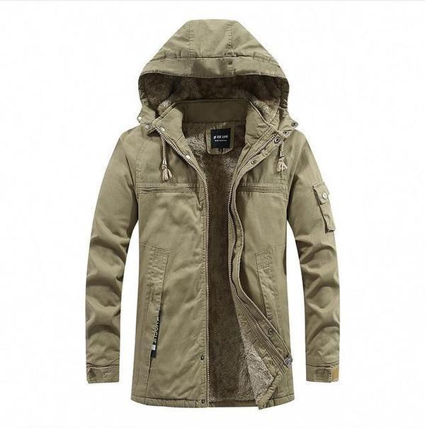 Herren Winterjacke Urban Militär mit Kapuze