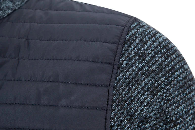 Herren Strickjacke mit Reißverschluss und hohem Kragen