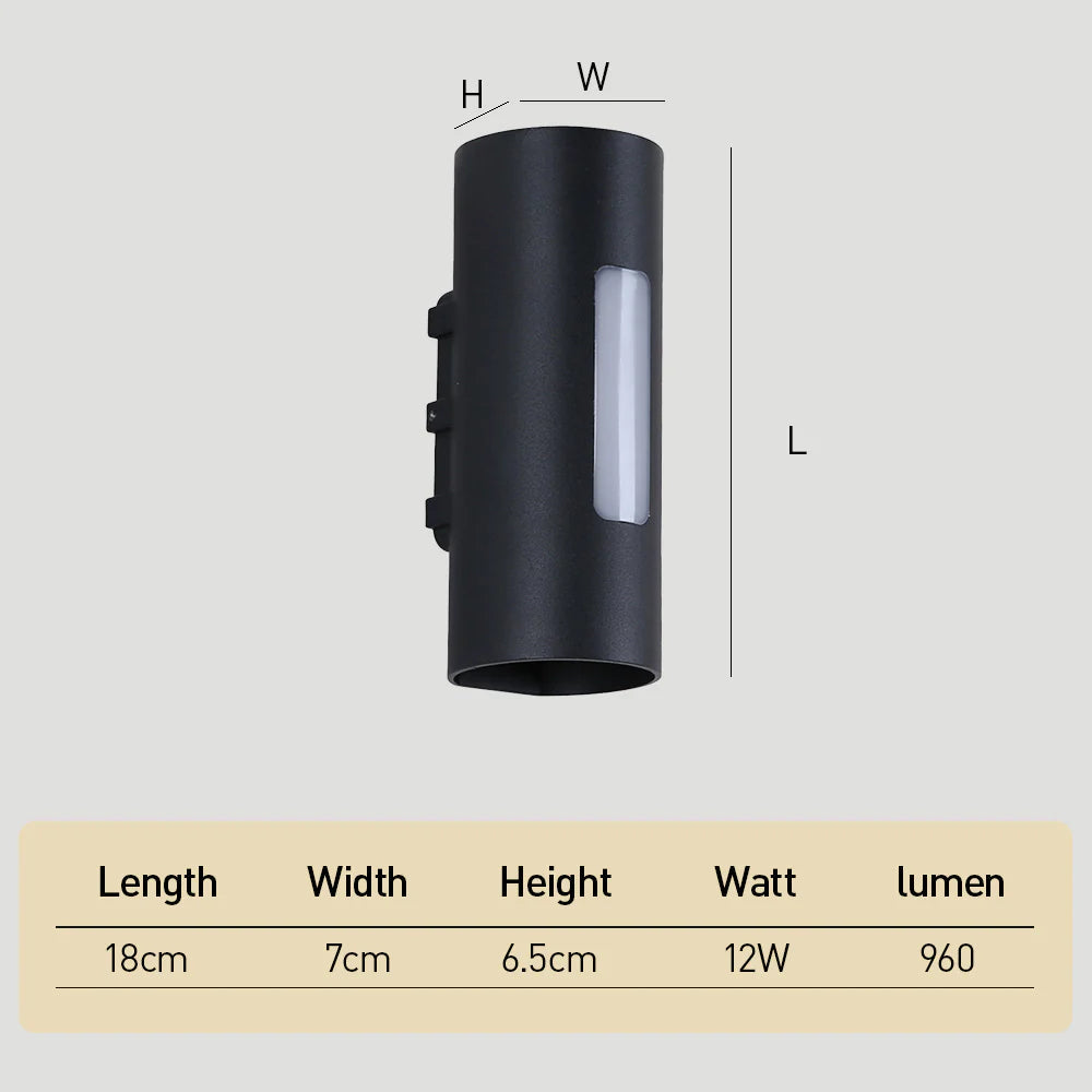Moderne zylindrische Doppelkopf -IP65 -LED -Wandleuchte im Freien