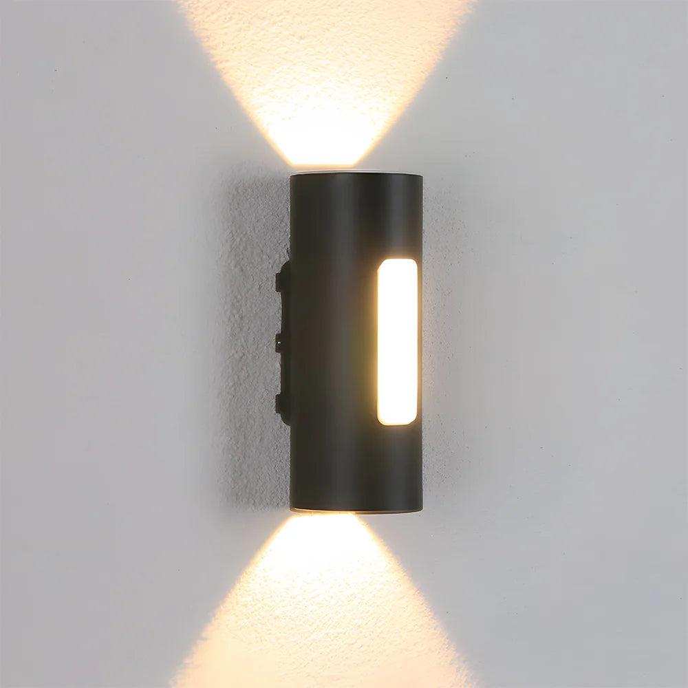 Moderne zylindrische Doppelkopf -IP65 -LED -Wandleuchte im Freien