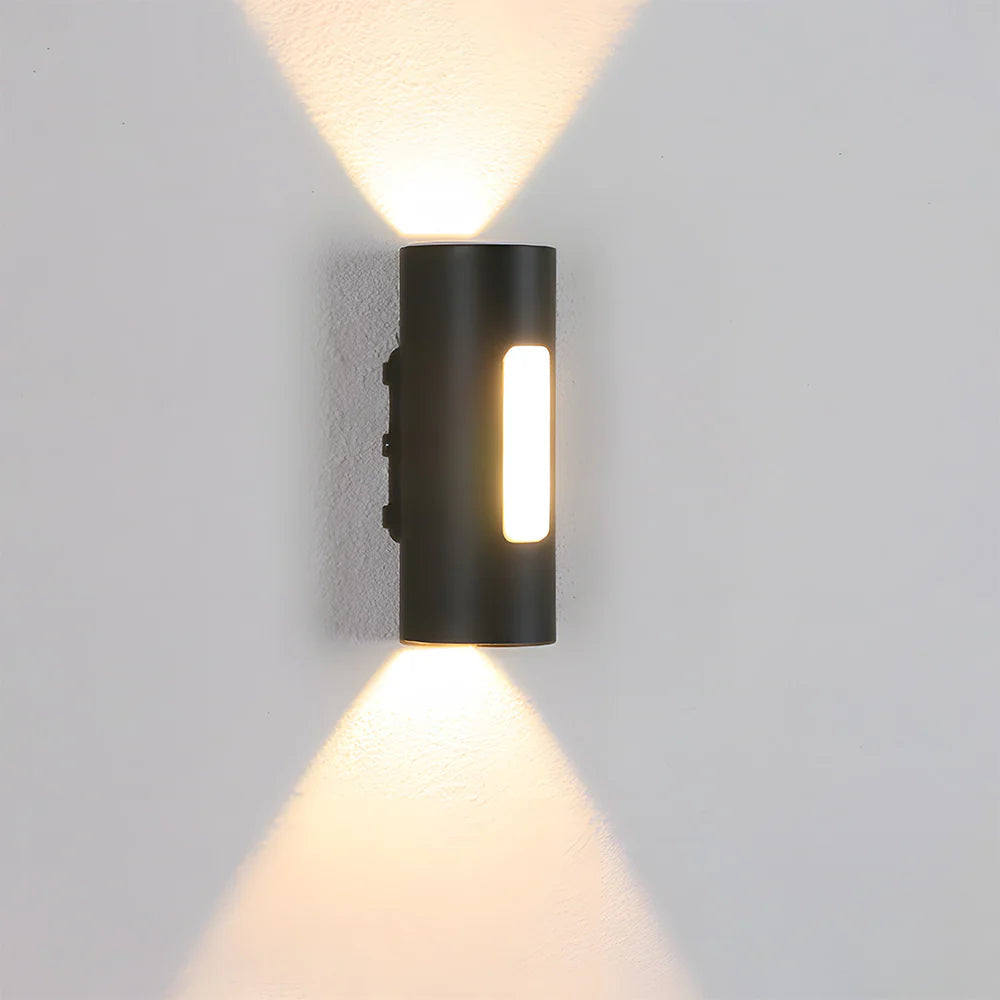 Moderne zylindrische Doppelkopf -IP65 -LED -Wandleuchte im Freien