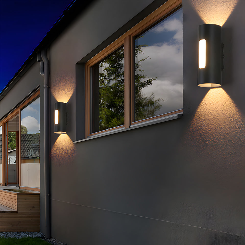 Moderne zylindrische Doppelkopf -IP65 -LED -Wandleuchte im Freien