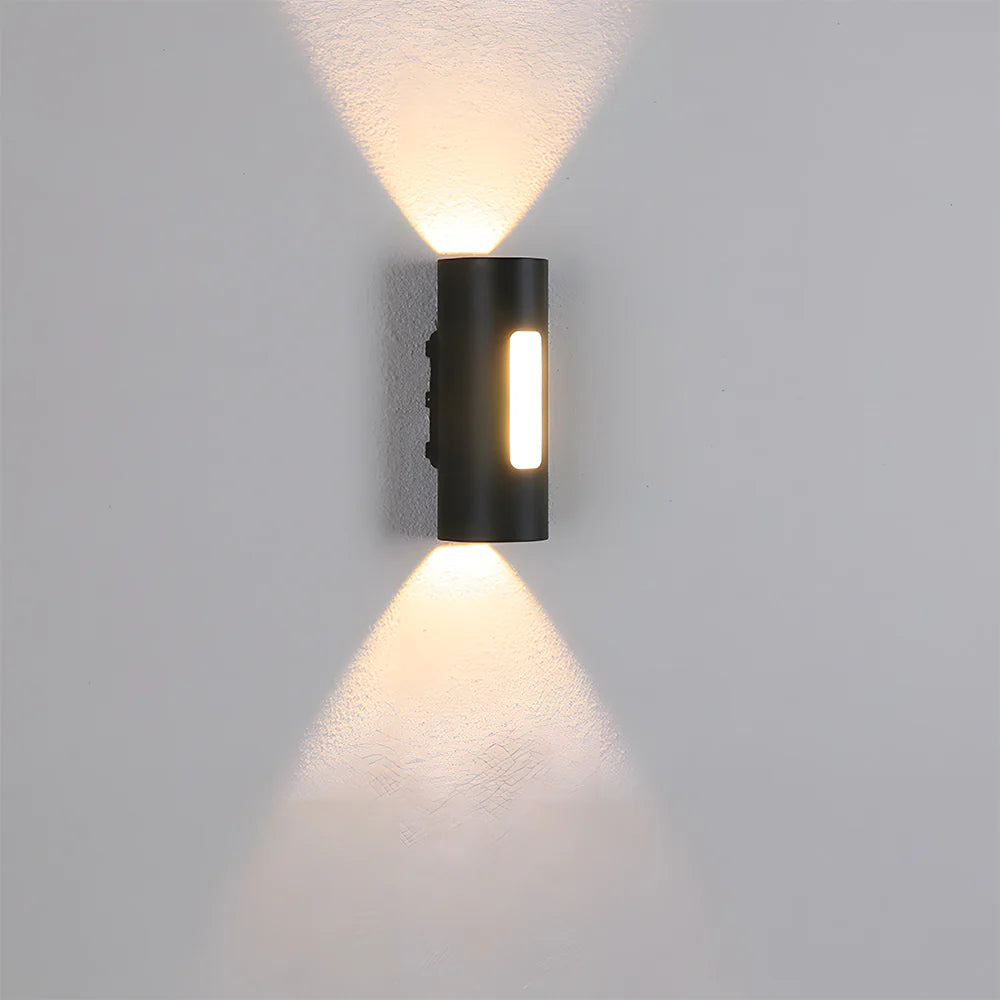 Moderne zylindrische Doppelkopf -IP65 -LED -Wandleuchte im Freien