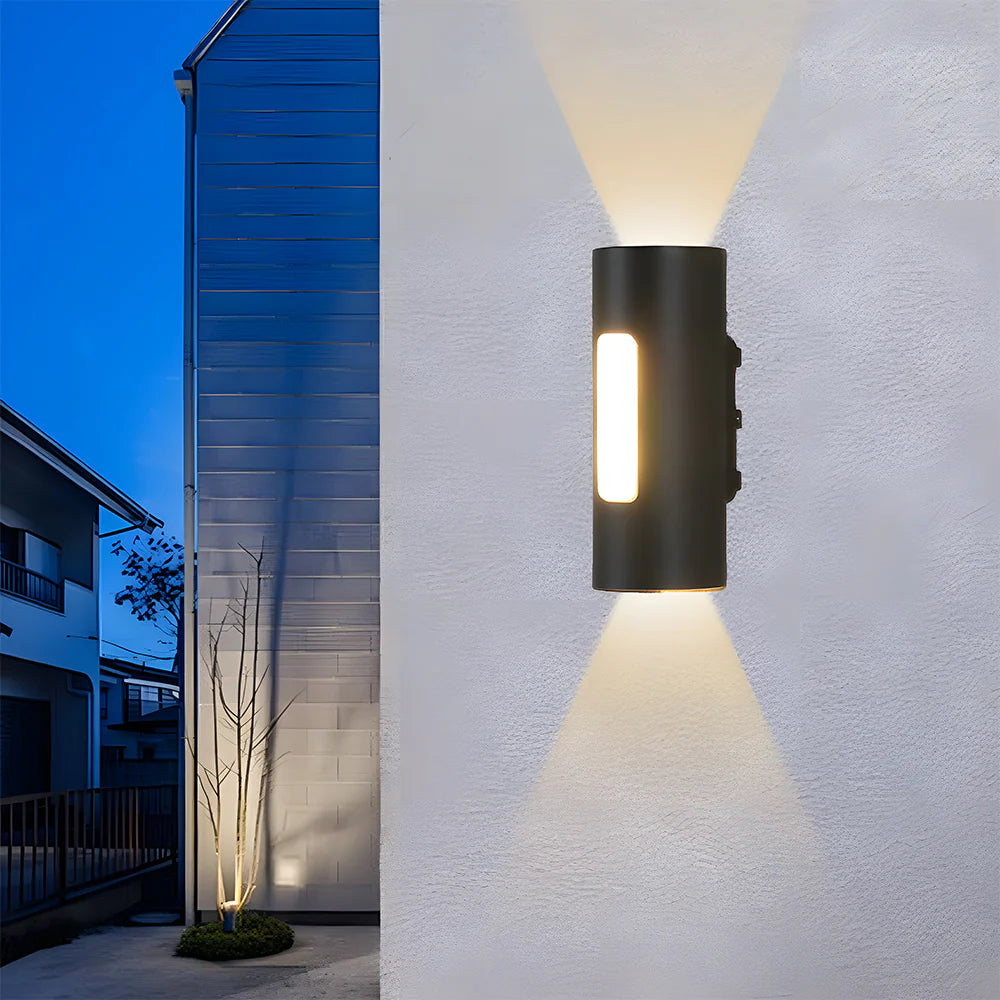 Moderne zylindrische Doppelkopf -IP65 -LED -Wandleuchte im Freien
