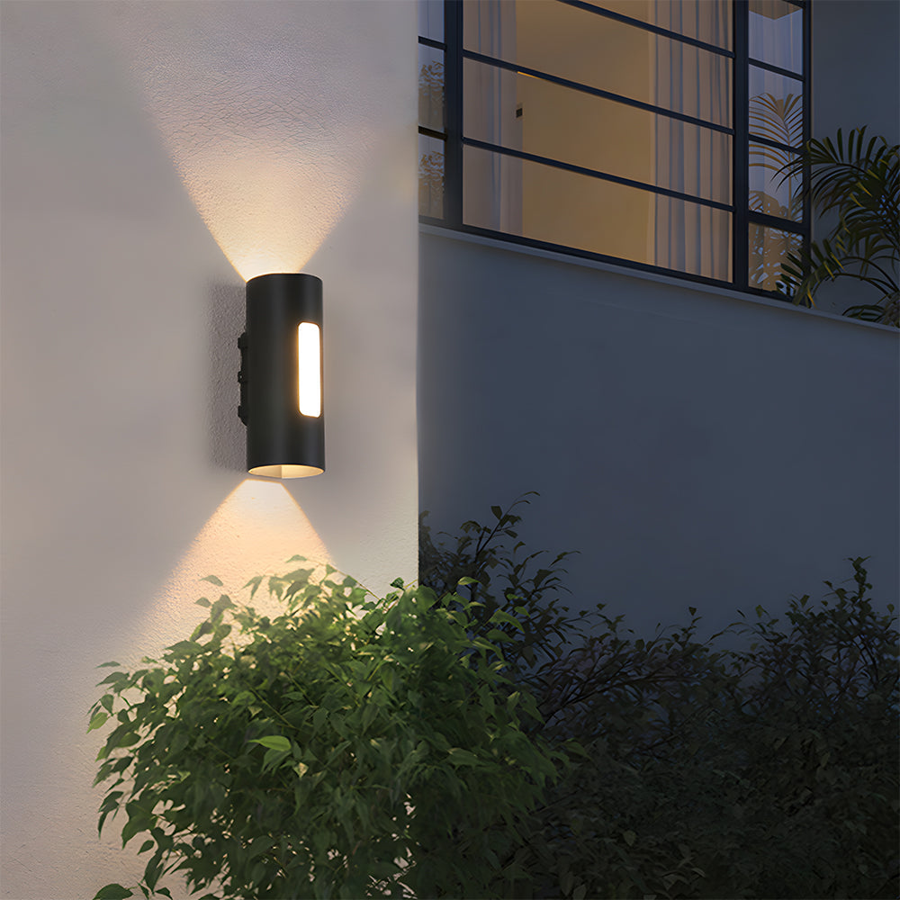Moderne zylindrische Doppelkopf -IP65 -LED -Wandleuchte im Freien