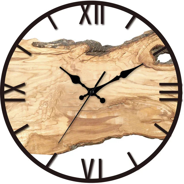 Holzoptik Wanduhr mit