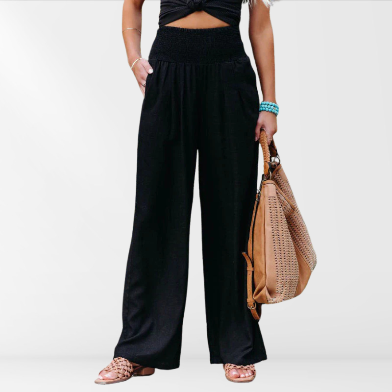 Damen-Hose Loose Fit aus Leinen und Baumwollegefühl