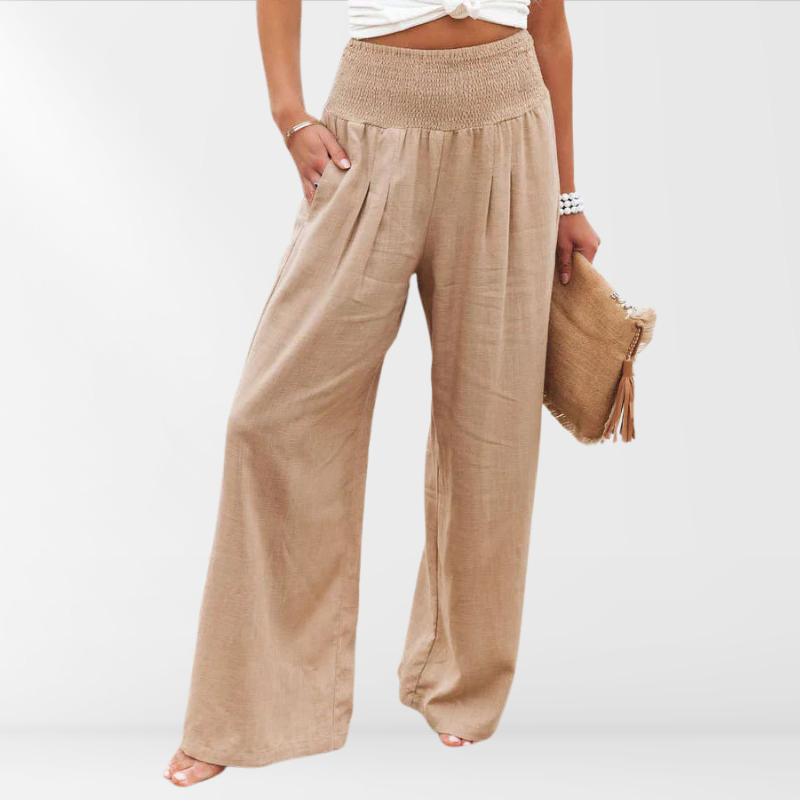 Damen-Hose Loose Fit aus Leinen und Baumwollegefühl