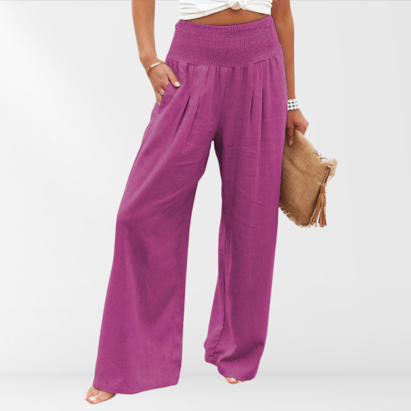 Damen-Hose Loose Fit aus Leinen und Baumwollegefühl