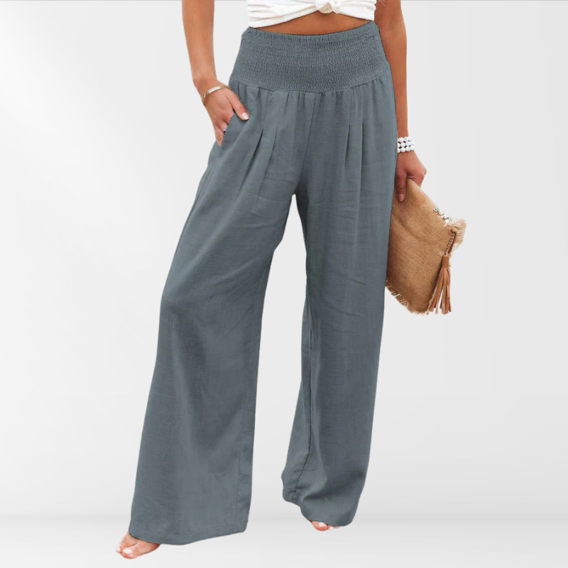 Damen-Hose Loose Fit aus Leinen und Baumwollegefühl