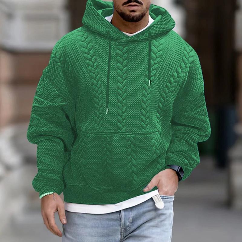 Herren Kapuzenpullover mit Print und Kängurutasche – Langarm
