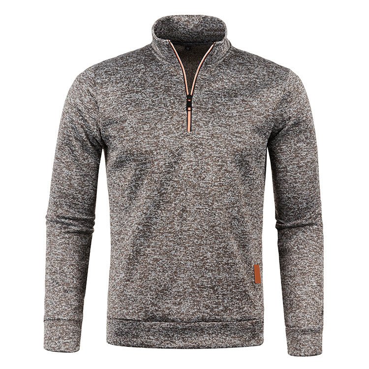 Herren Strickpullover mit Reißverschluss und Stehkragen