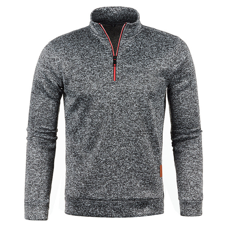 Herren Strickpullover mit Reißverschluss und Stehkragen