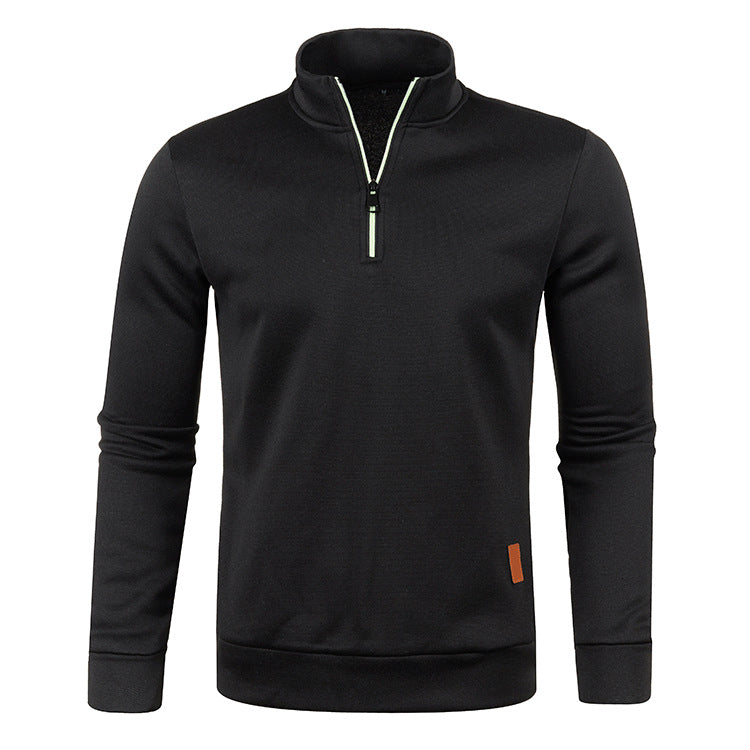 Herren Strickpullover mit Reißverschluss und Stehkragen