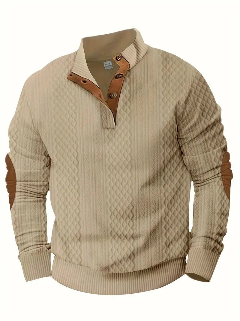 Outdoor-Strickpullover mit Patches für Herren