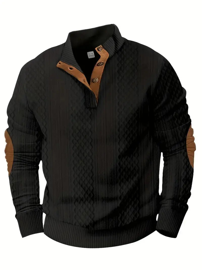 Outdoor-Strickpullover mit Patches für Herren