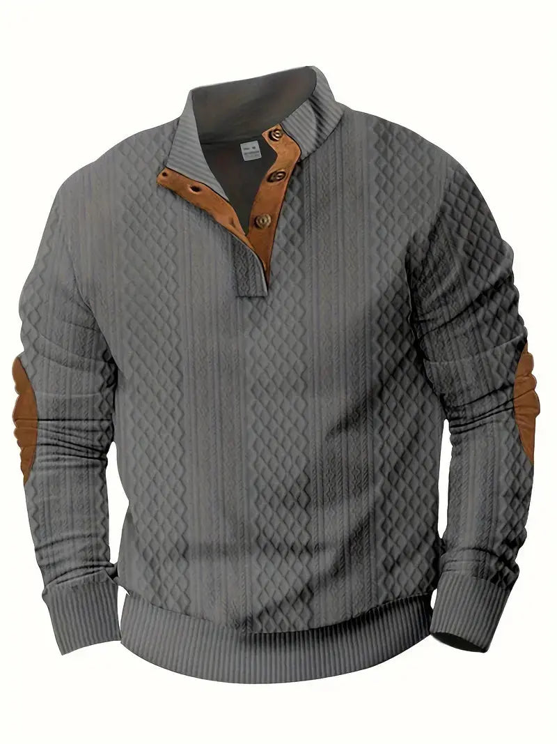 Outdoor-Strickpullover mit Patches für Herren