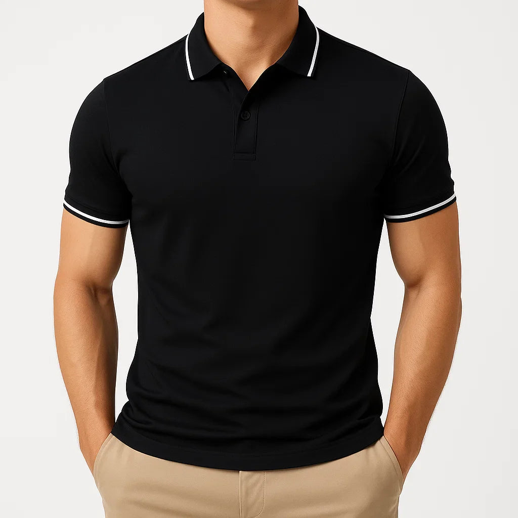 Klassisches Poloshirt in Uni-Farbe für Herren