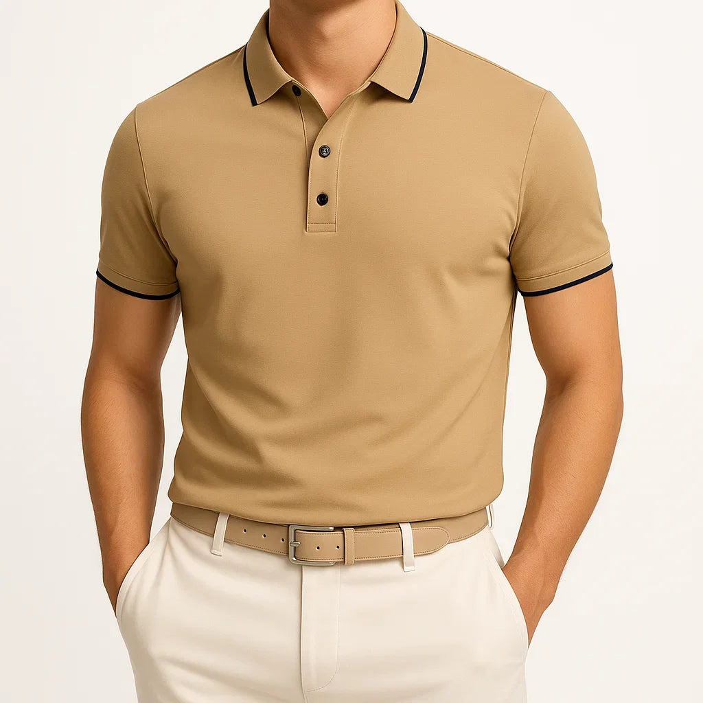 Klassisches Poloshirt in Uni-Farbe für Herren