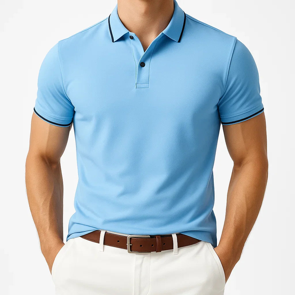 Klassisches Poloshirt in Uni-Farbe für Herren