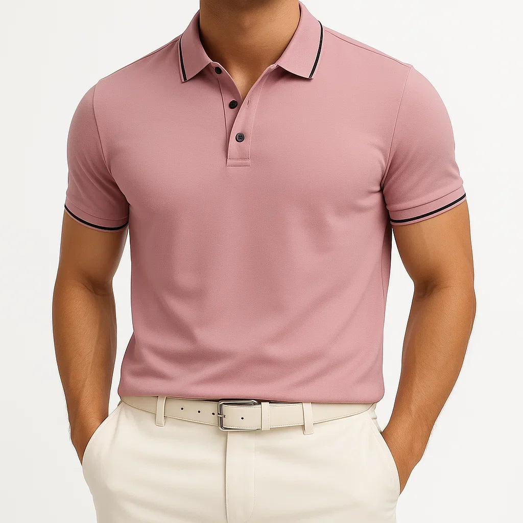 Klassisches Poloshirt in Uni-Farbe für Herren