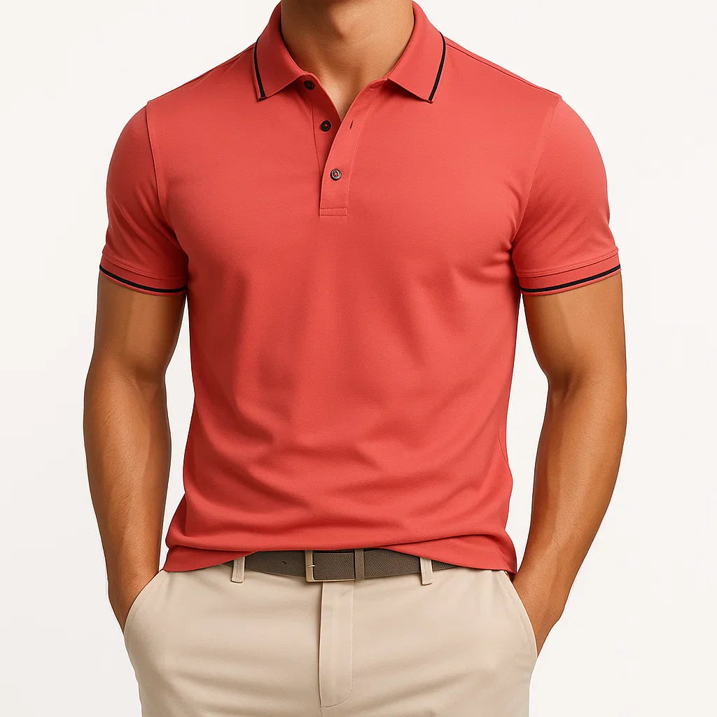 Klassisches Poloshirt in Uni-Farbe für Herren
