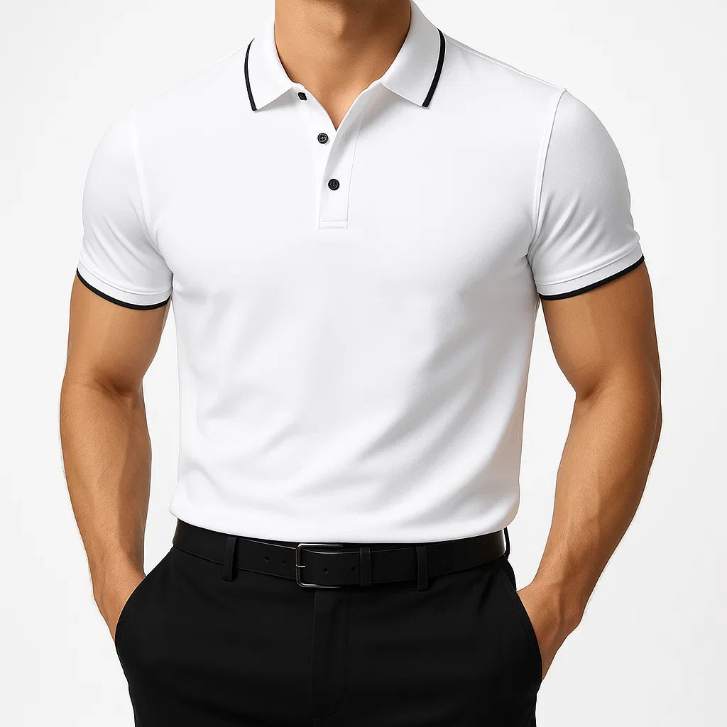 Klassisches Poloshirt in Uni-Farbe für Herren
