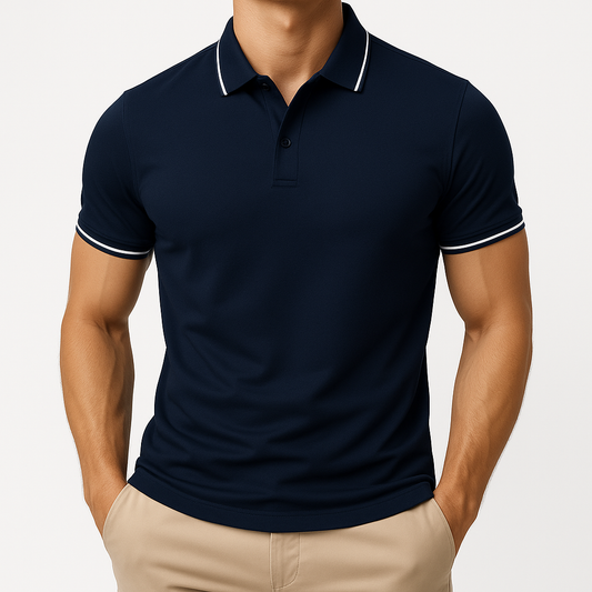 Klassisches Poloshirt in Uni-Farbe für Herren