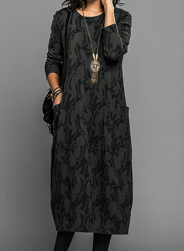 Winterkleid Damen warm gemütlich elegant mit Rundhals