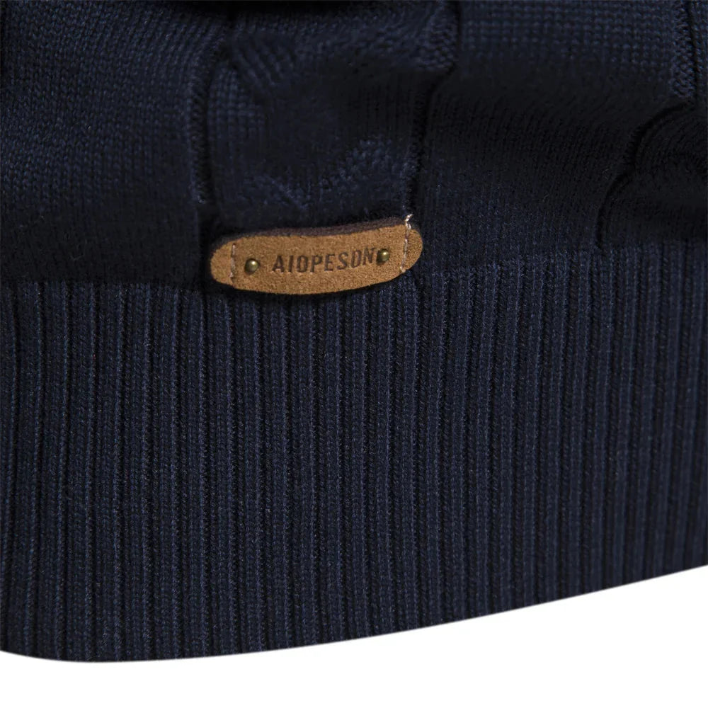 Herren Pullover mit Retro-Muster und Stehkragen