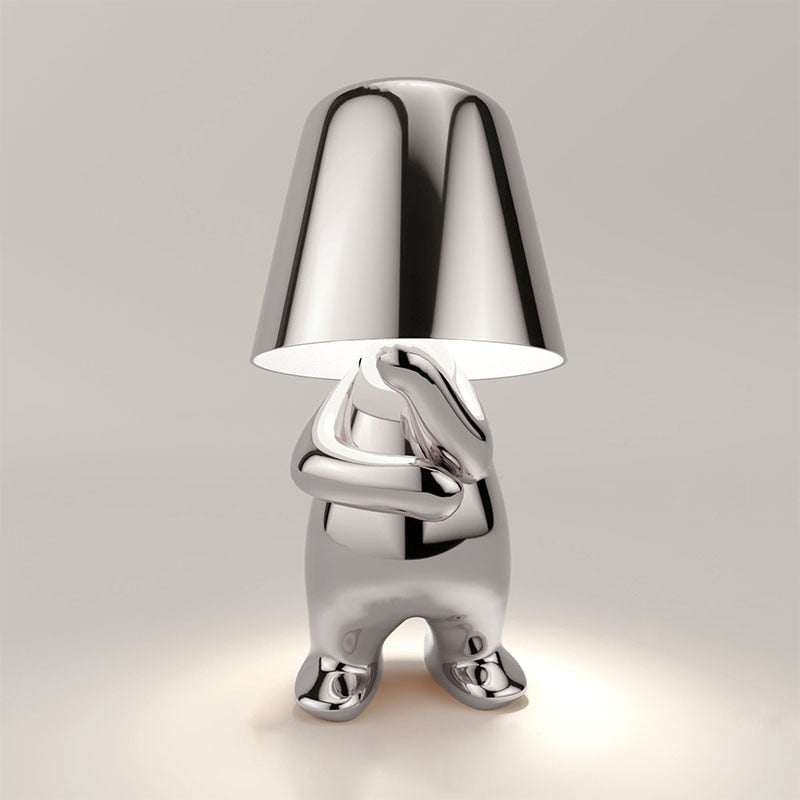 Moderne Designer Tischlampe mit Skulptur-Fuß