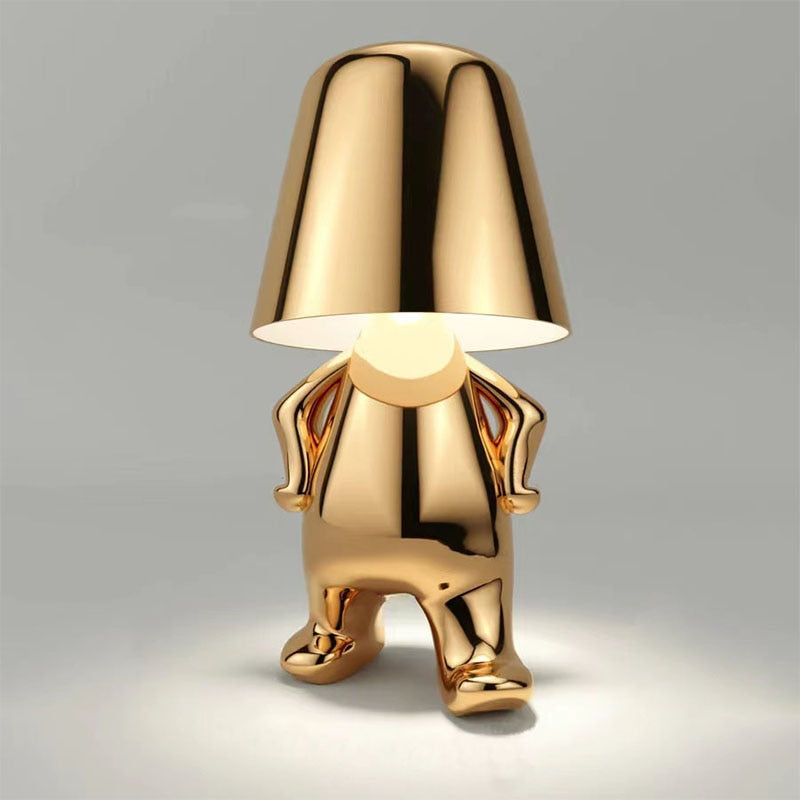 Moderne Designer Tischlampe mit Skulptur-Fuß