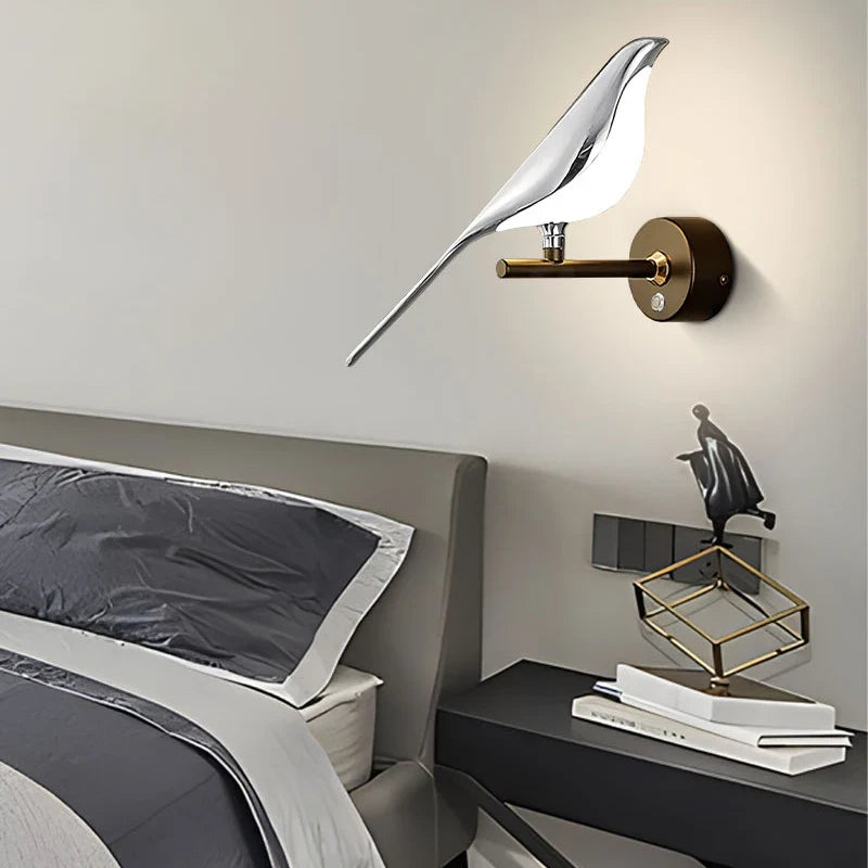 Moderne LED -Kunstdesign Vogel Wandleuchte
