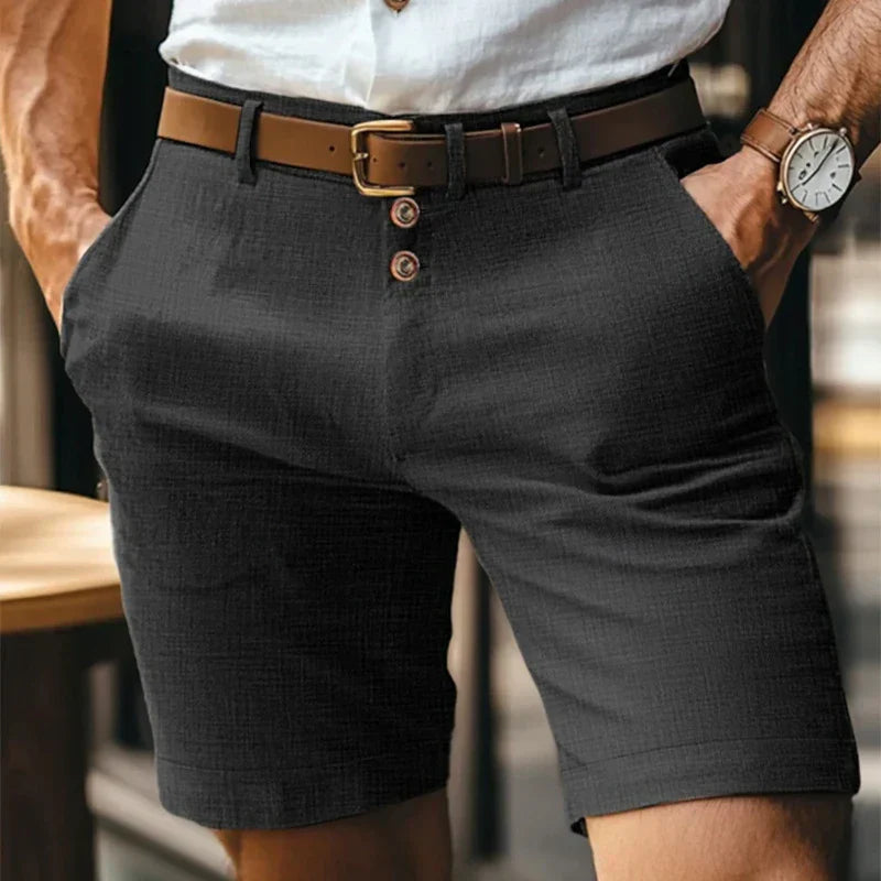 Leichte Herren-Shorts im Vintage-Look mit Leinen-Anteil