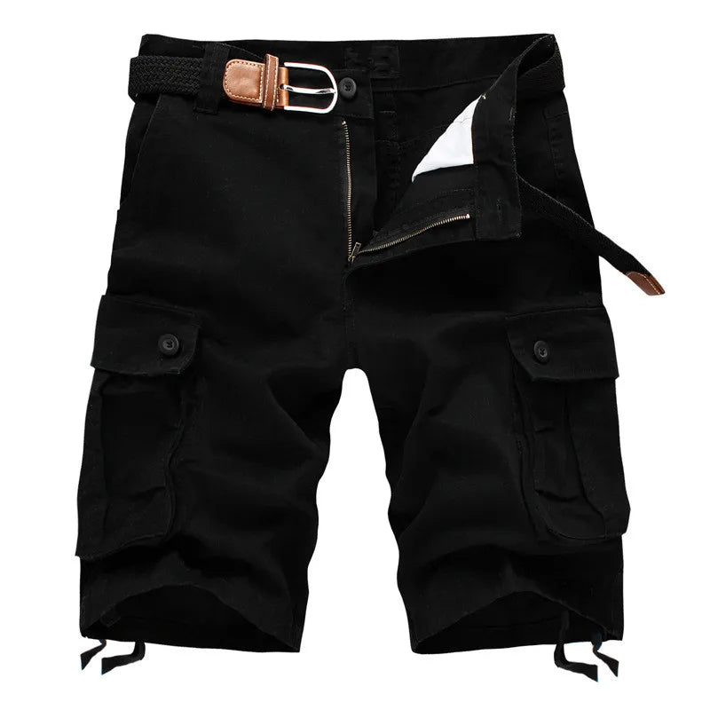 Herren Cargoshorts aus Baumwolle mit Taschen für Freizeit Outdoor