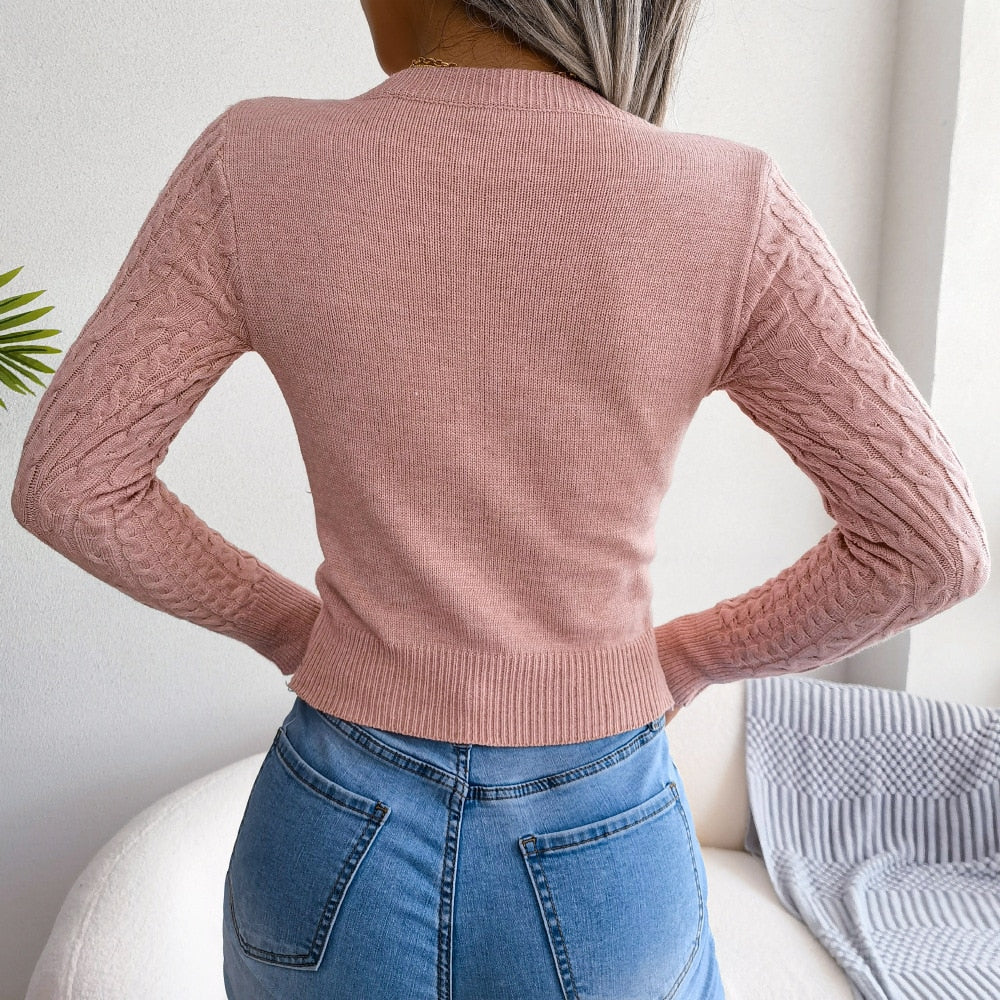 Damen Pullover mit Twist und Cut-Out